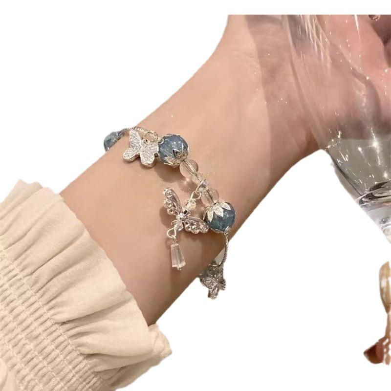 Браслет в китайском стиле с цветочным узором и бабочками - Элегантный сказочный дизайн, Идеальный подарок на день рождения для девушки