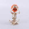 Pumpkin Skeleton Statue Mini Skull Figurines Resin Skull Fishers Sculpture for Outdoor Garden Pond Fountains Poolsides