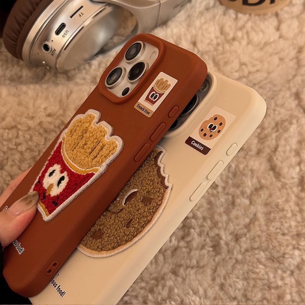 Пушистый чехол-картошка фри Подходит для моделей IPhone 15 Pro Max, Apple 16 и IPhone 17. 3D Защитный чехол для нескольких моделей iPhone.