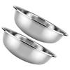 Happyyami Stainless Steel Mixing Bowls, Extra Large, Heat-Resistant, Deep Bowls, 2-Piece Set, Suitable for Salad, Vegetable Washing, Washing, Storage,