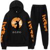 Volleyball Boy Hoodies Pants Sets Anime Suit Sweatshirt Streetwear Men Women Pullover Suit Tracksuit Sportwear Spring Autumn