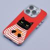 Cute Coffee Cat White Translucent Mobile Phone Case for iPhone 17 16 15 14 13 12 11 X XR XS Air Pro Max Plus Colorful Cover