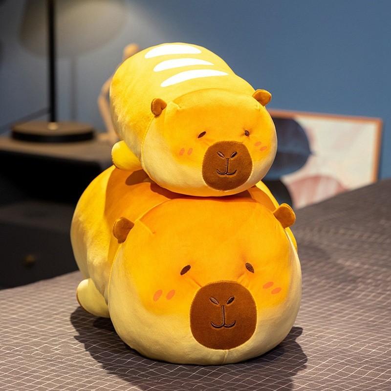 Premium Quality Bread Capybara Plush Pillow Short Fur Adorable Stuffed Animal