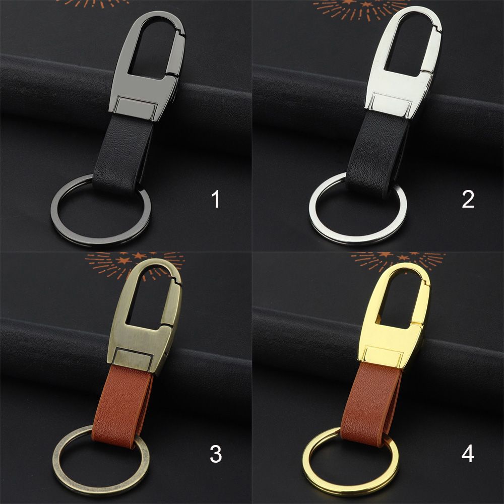 Luxury Leather Fashion Simple Car Key Chain Key Holder Men's Waist Buckle Metal Keychain Keyring