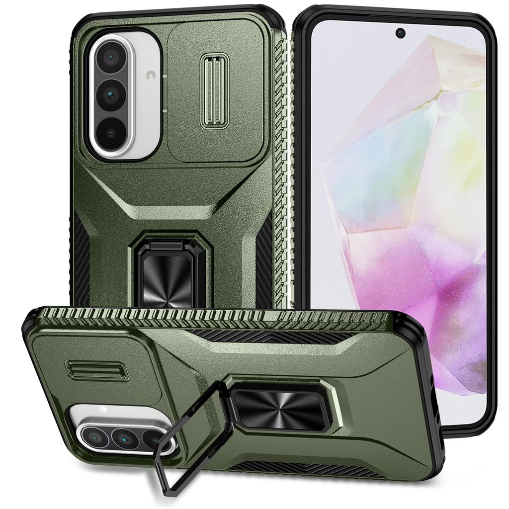 Крышка объектива камеры с кольцом для автомобильного крепления, подставка, гибридный жесткий ПК, мягкий TPU, противоударный защитный чехол для Samsung Galaxy S25 S24 S23 Ultra A16 A56 A26 A55 A15