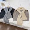 Color Matching Small Fragrant Camel Rice Knitted Shawl Women'S Outdoor Air-Conditioned Room Shawl Shoulder Neck Protector False Collar