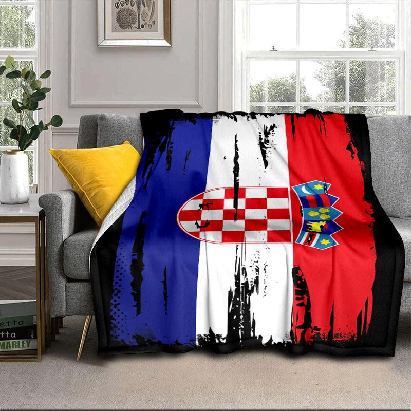 Croatian Football Pride Portable Blanket/Soft Blanket Bedding Blanket Suitable for Travel Camping Living Rooms Offices Sofas Fan Gifts