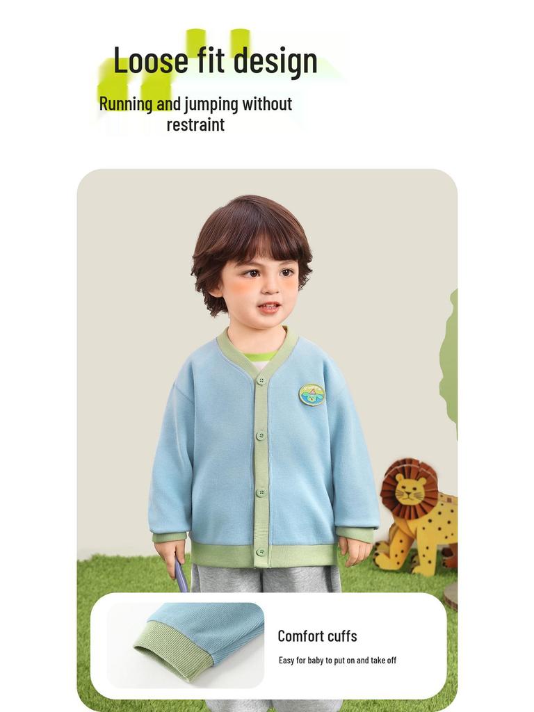 Kaka Panda Kids' Knit Cardigan - Boys' and Girls' Spring Casual Wear for Toddlers