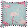 Riva Home Flamingo Pom Pom Edged Square Cushion Cover