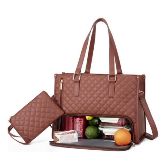 3-in-1 Tote Bag Backpack Lunch Bag Women Insulated Lunch Tote 15.6 Inch Laptop Compartment Lunch Pouch for Work Travel