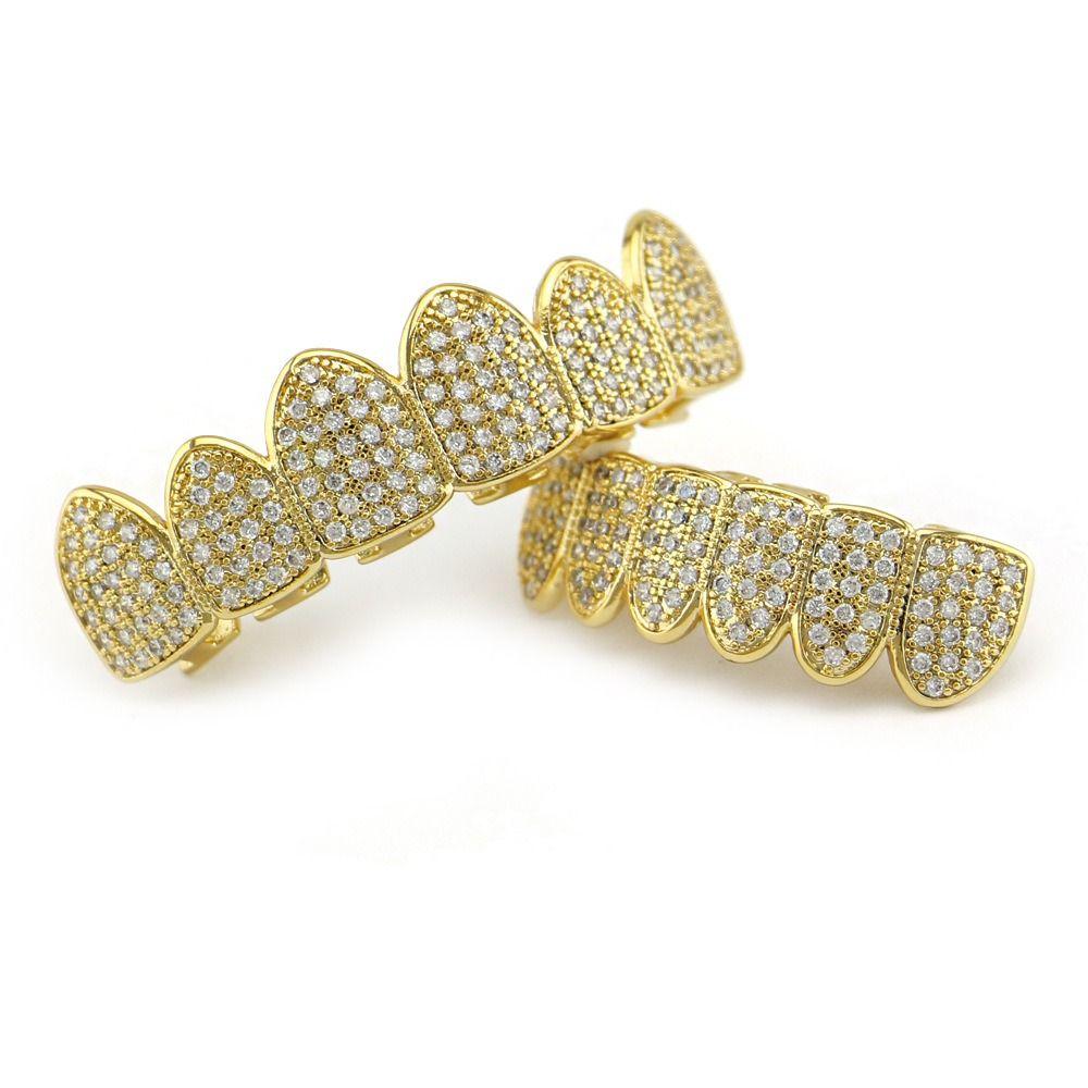 Top & Bottom Set Teeth Grillz Set Removable Design Dental Grills Tooth Caps Dental Crown