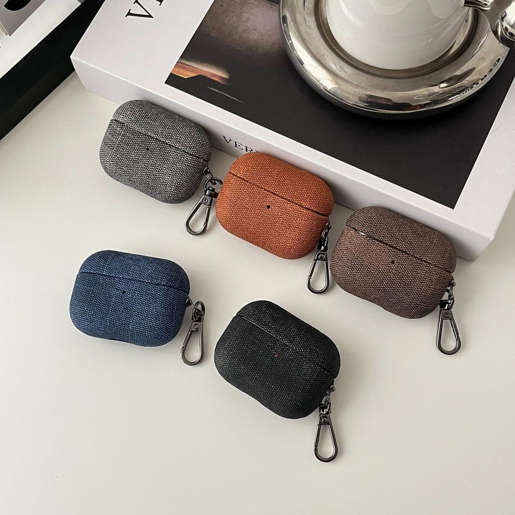 High Quality Hot Selling Retro Embossed Plaid Pattern for Headphones Retro Street Style Headphone Case