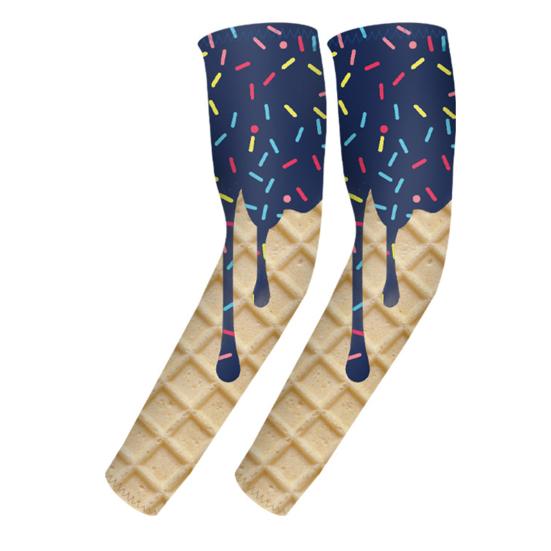 1 пара компрессионных нарукавников Ice Cream для взрослых, дышащие бейсбольные нарукавники, молодежные спортивные нарукавники с защитой от солнца