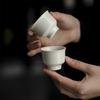 Chinese ceramic teacup, ivory white tea cup master cup guest cup drinking tea small cup kung fu tea set