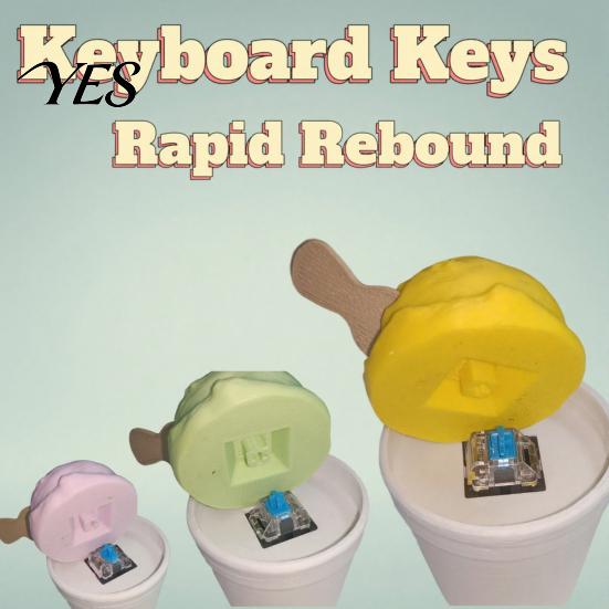 Fast Rebound Keycap Toy Ice Cream Cup Fidget Clicker, 3D Printed Finger Durable Stress Reliever Anxiety Relief Push Button for Kids Adults