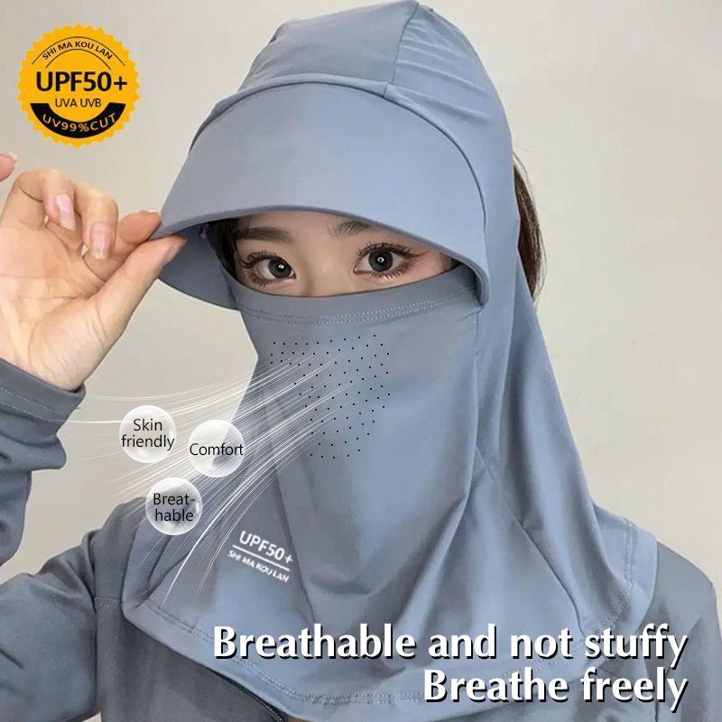 Солнцезащитная шляпа для женщин летом, защита шеи, защита лица, велоспорт, солнцезащитная шляпа, защита от ультрафиолета, интегрированная маска для лица