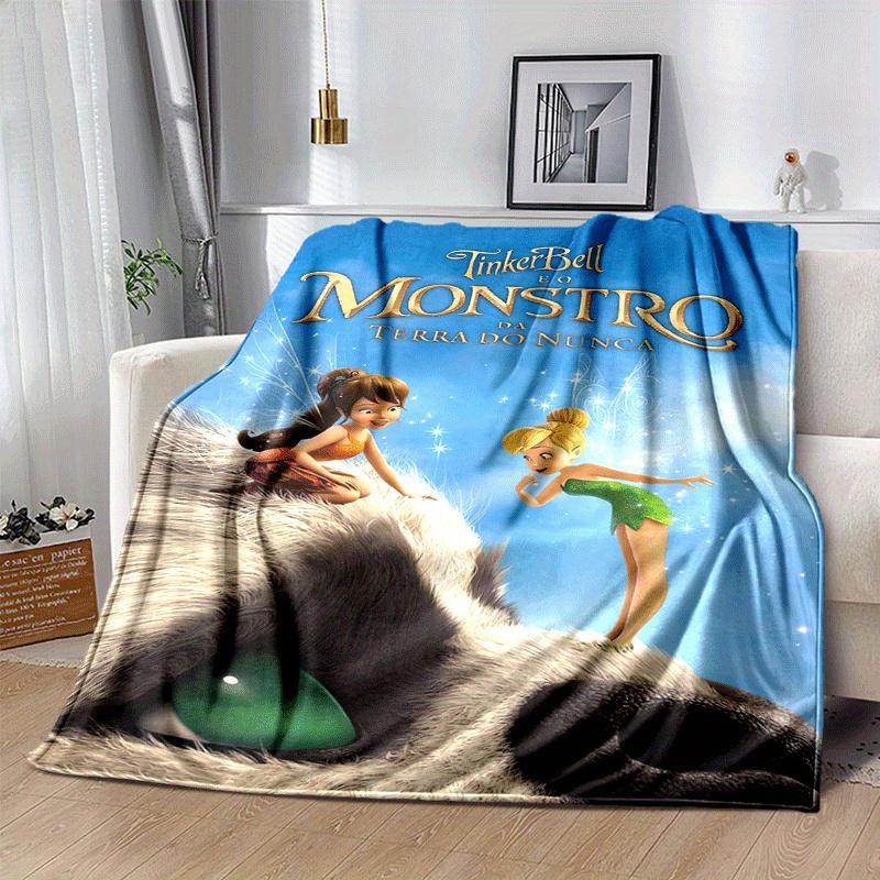 1pc Tinker Bell Printing Blanket - Soft, All-Season Throw for Office Blanket, | Personalized Gift with Adorable Cartoon Design