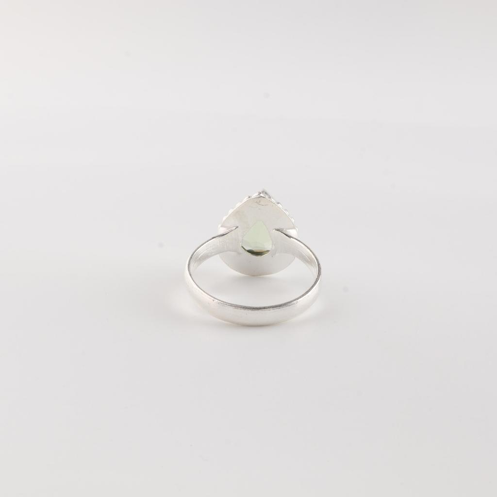 Натуральный зеленый аметист драгоценный камень 925 стерлинговое серебро ручной работы женские дизайнерские украшения обручальное кольцо RR-77-14