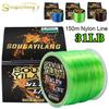 150M Strong Nylon Transparent Fluorocarbon Tackle Line Super High Strength Fishing Wire Monofilament Fishing Lines 5.29-31.26LB