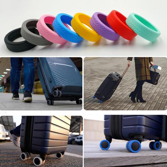 12Pcs Silicone Luggage Wheels Covers Noise-Reducing Luggage Caster Cases Wear-Resistant Luggage Spinner Wheel Protective Covers