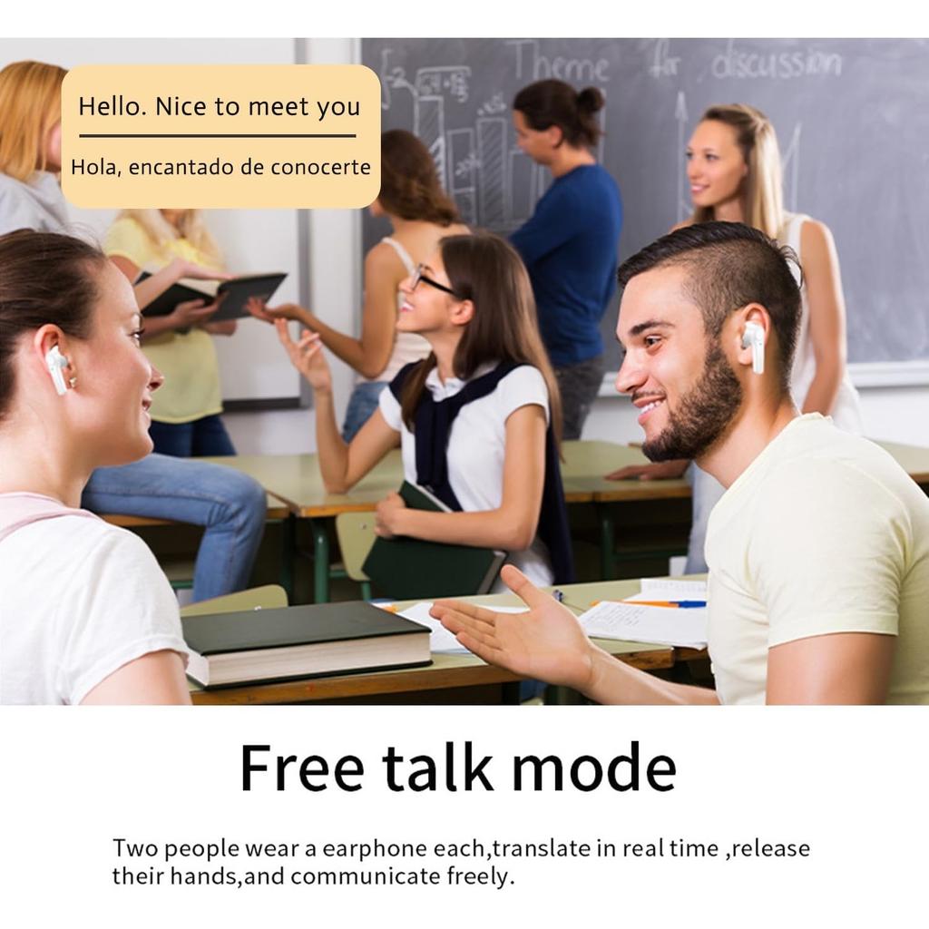 Наушники-вкладыши для перевода в реальном времени, 144 языка, наушники с искусственным интеллектом, беспроводные наушники-переводчики Bluetooth 5.4 для iOS и Android