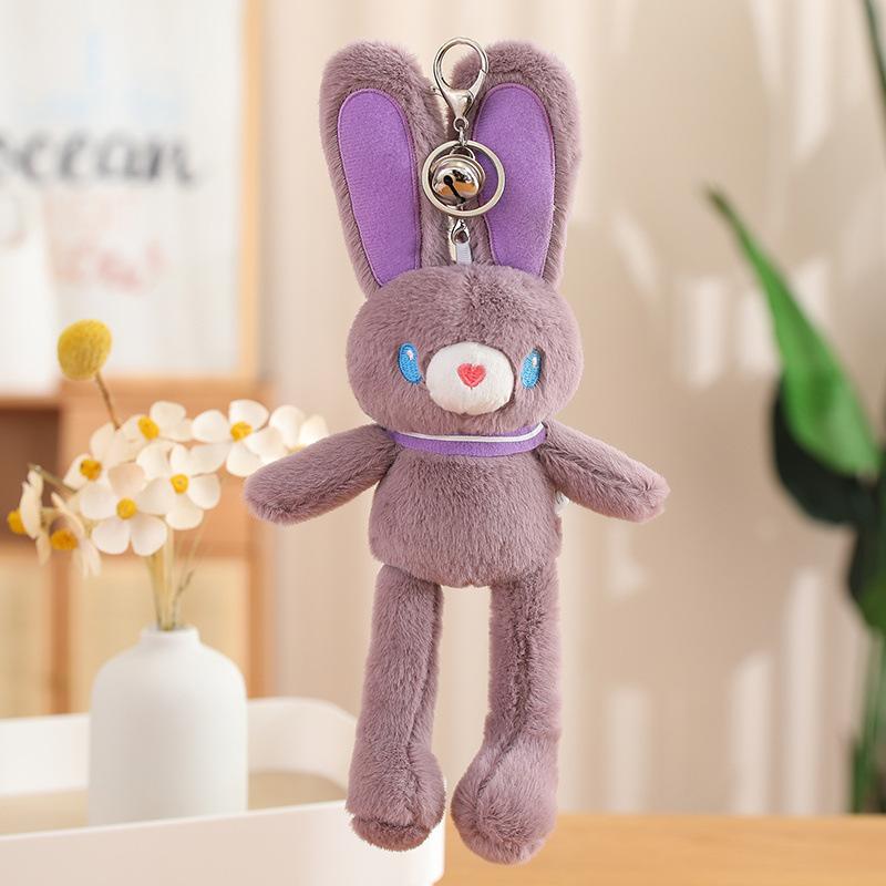 Internet Celebrity Pull Ear Rabbit Pendant Pull Rabbit Keychain Plush Doll Schoolbag Pendant Dopamine Bunny Toy
