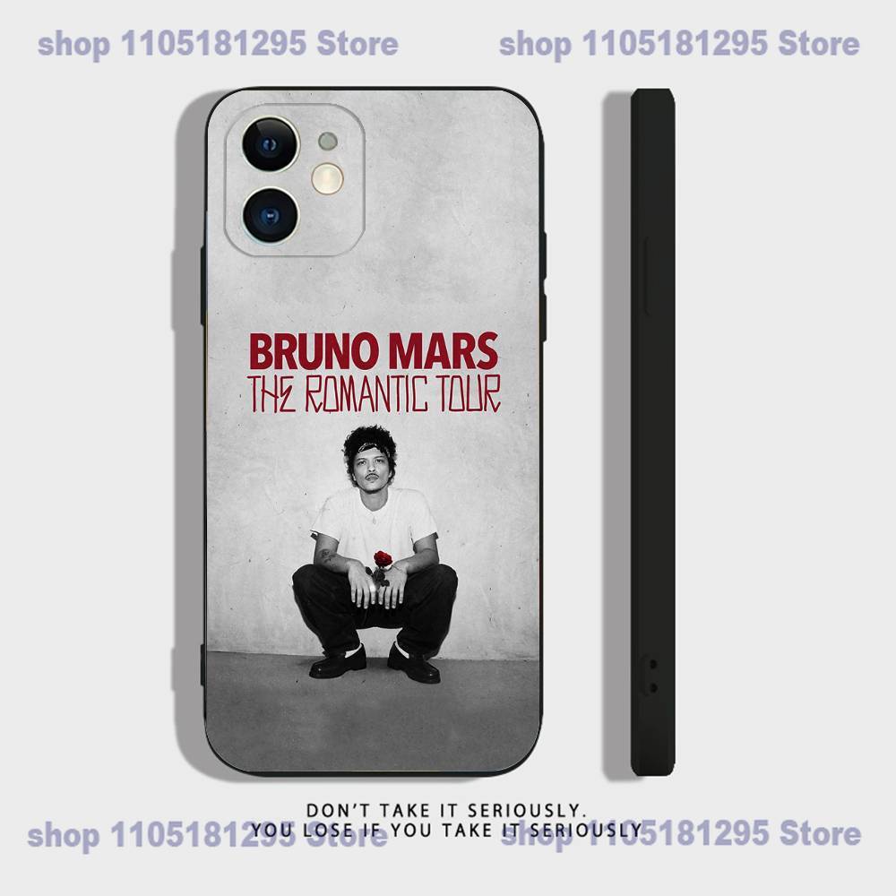 Романтичный B-Bruno M-Mars Чехол для телефона для iPhone 17,16,15,14,13,12,11,X,XR,XS,Plus,Mini,Pro,Max Мягкий черный Ударопрочный чехол
