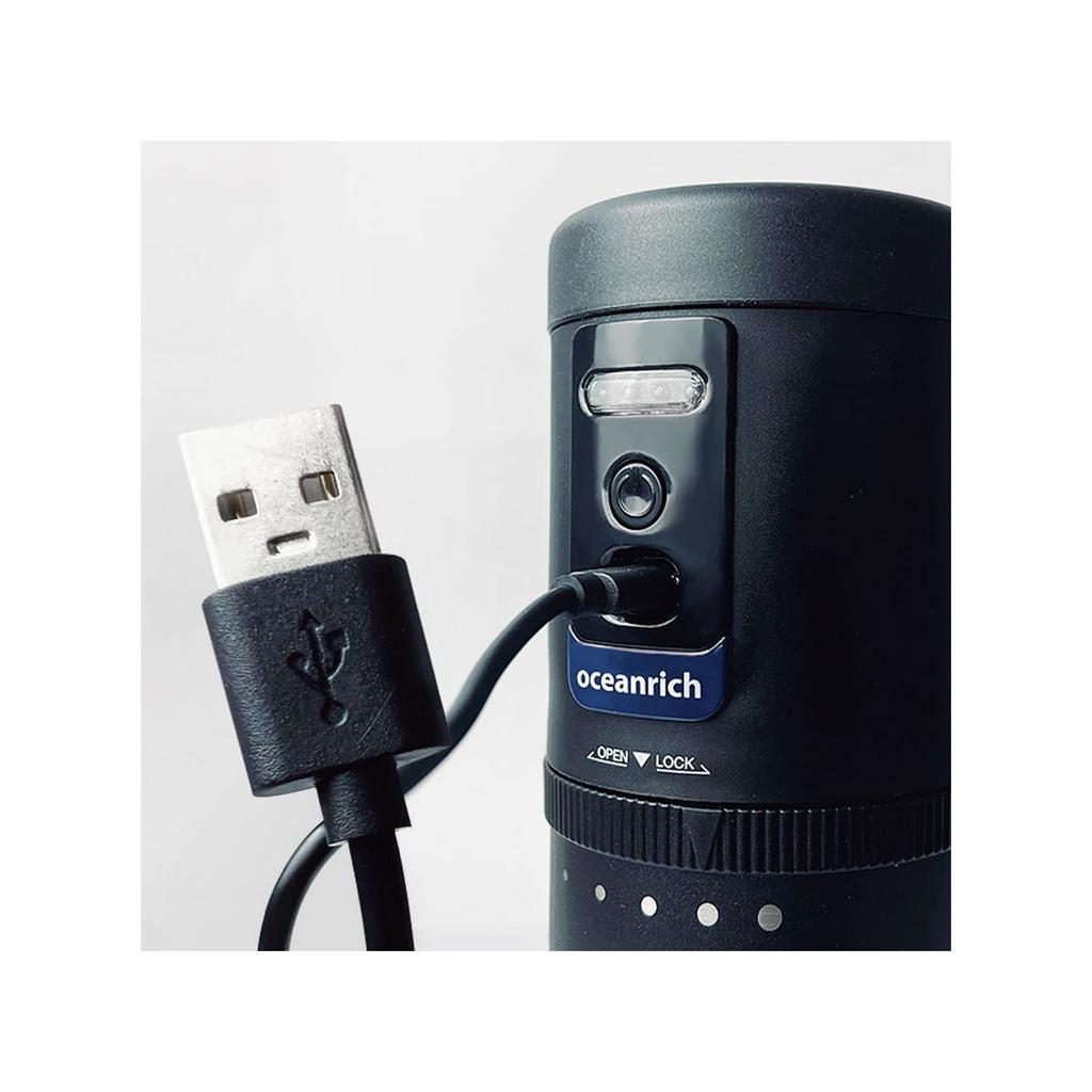 Автоматическая кофемолка Ocean Rich G1R, портативная электрическая мельница с 5 уровнями регулировки, беспроводной тип UQ-ORG1BKR