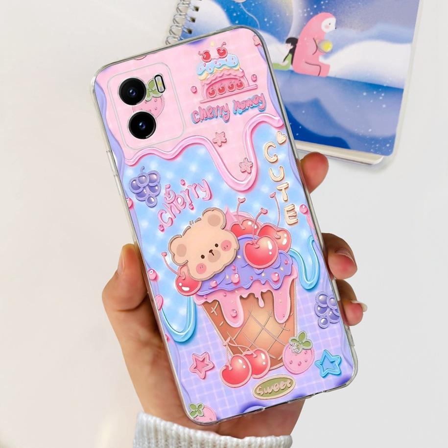Для Vivo Y15s Y15A Y15C Чехол V2134 V2120 V2147 V2139 Популярный Цветок Тонкий Мягкий Силикон Прозрачная Задняя Крышка Для Vivo Y01 V2166 Чехол