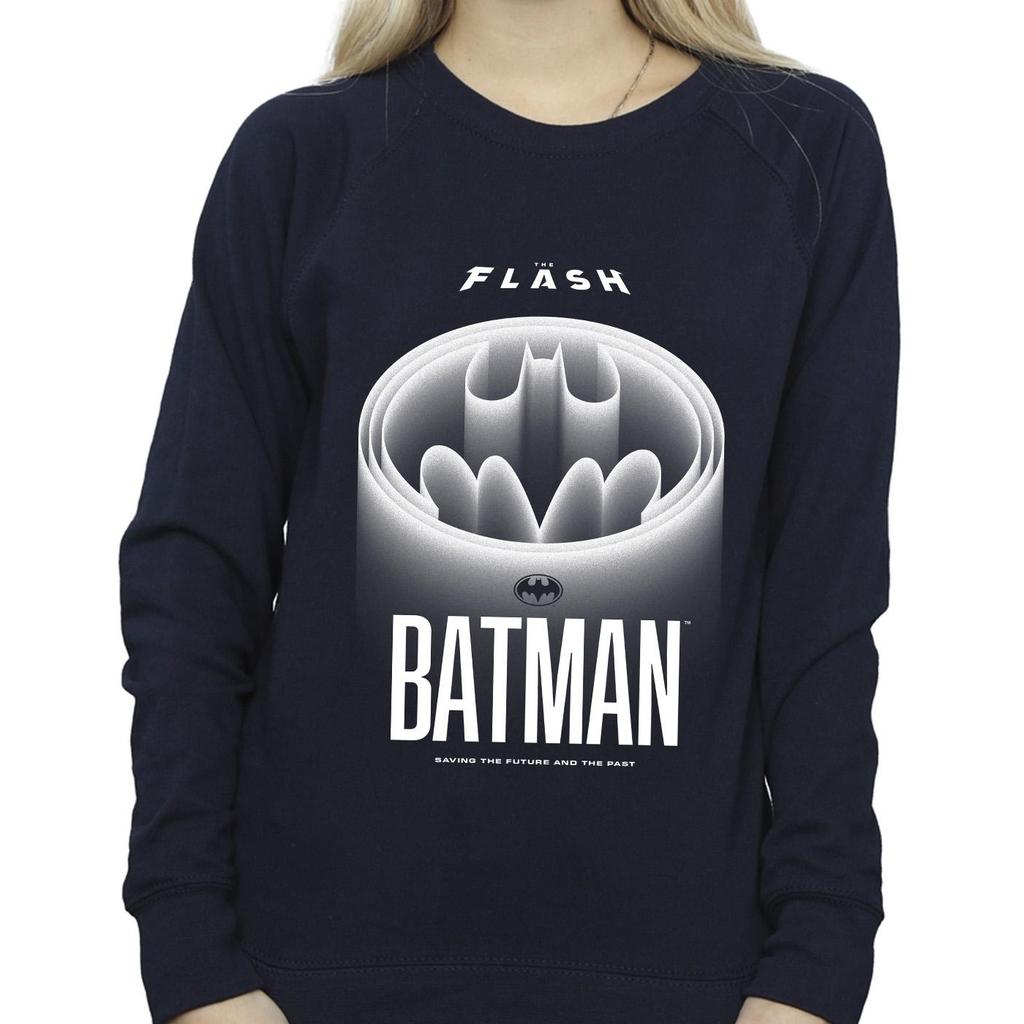 DC Comics Womens/Ladies The Flash Batman White Logo Sweatshirt