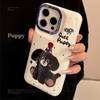 Cute Doodle Black Puppy Apple 14 Mobile Phone Case Iphone15 Silicone 16 Suitable for 13promax Original 12