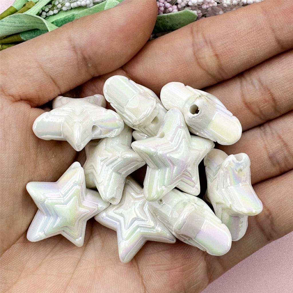 Свободные бусины ручной работы, модные акриловые красочные пентаграммы 22,8 мм, DIY Изготовление ювелирных изделий, 10 шт., материал ручной работы