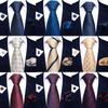 8cm Men Woven Festive Present Tie Handkerchief Cufflink Set Striped Necktie Shirt Accessories