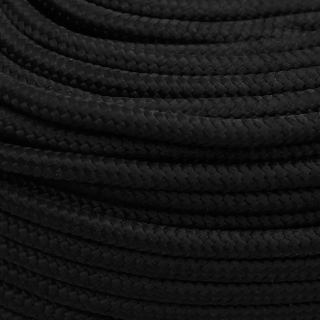 Vidaxl Lina Robocza, Czarna, 6 Mm, 50 M, Poliester