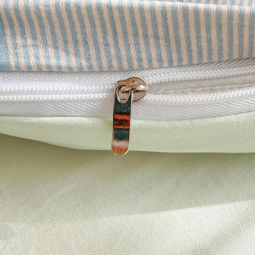 Yongyouwan Minimalist Grid Style Imitation Washed Cotton Student Bedding Set