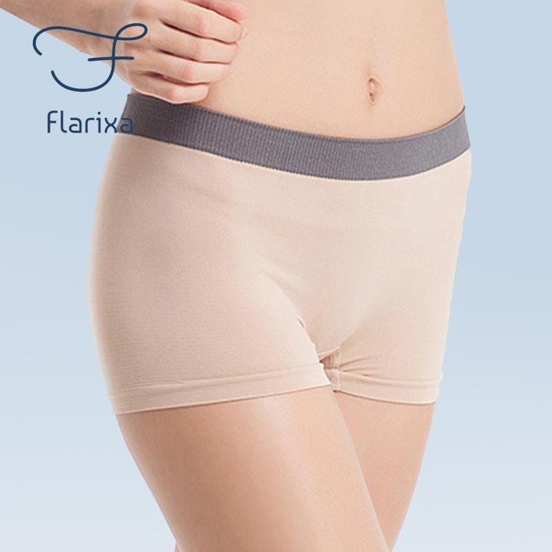 Flarixa Бесшовные трусы-боксеры для женщин, шорты-боксеры со средней талией, однотонные спортивные трусы для девочек, защитные штаны, женские шорты для мальчиков