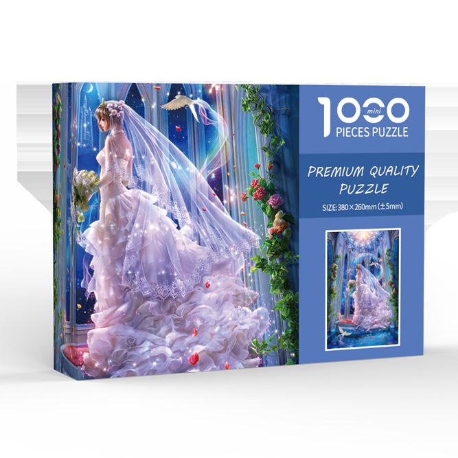 «Белая карточка Мини Пазл Большая волна Канагава 1000-элементный - Плотно прилегающие, без свободных элементов»