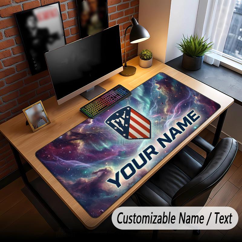 Large Mouse Pad Atletico Madrid FC Print Custom Name Text Desk Mat for Office Gaming