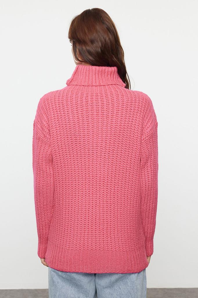 Women's Fashionable Stylish Sweater Black Wide Fit Soft Textured Basic Knitwear Sweater