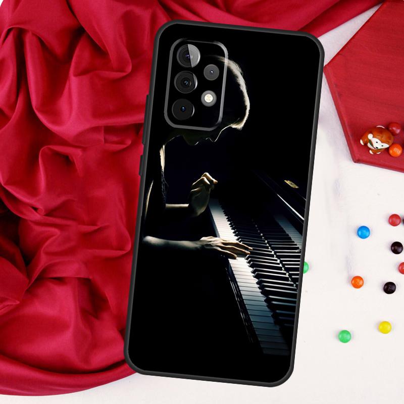 Клавиатура с дизайном клавиш пианино Для Samsung Galaxy A15 A55 A53 A33 A35 A22 A32 A52 A54 A34 A14 A56 A36 A26 A16 A05 A06 Чехол