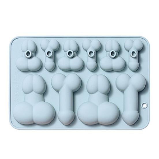 Silicone Mold 10-Cavity Non-stick Heat-resistant Quick To Demold Toughness Cake Decoration 2 Sizes Shapes Unique Man-featured Pastry