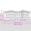 Garden Gate KAMPEN with Spear Tip Black 302 x 100 cm Steel