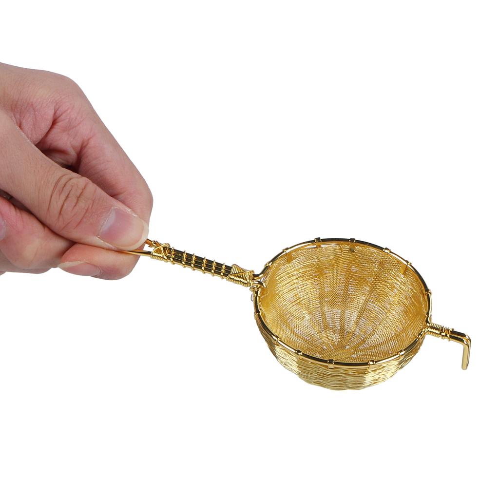 Фильтр для заваривания чая ручной работы из меди, многоразовый фильтр для чайника с длинной ручкой для заваривания чая