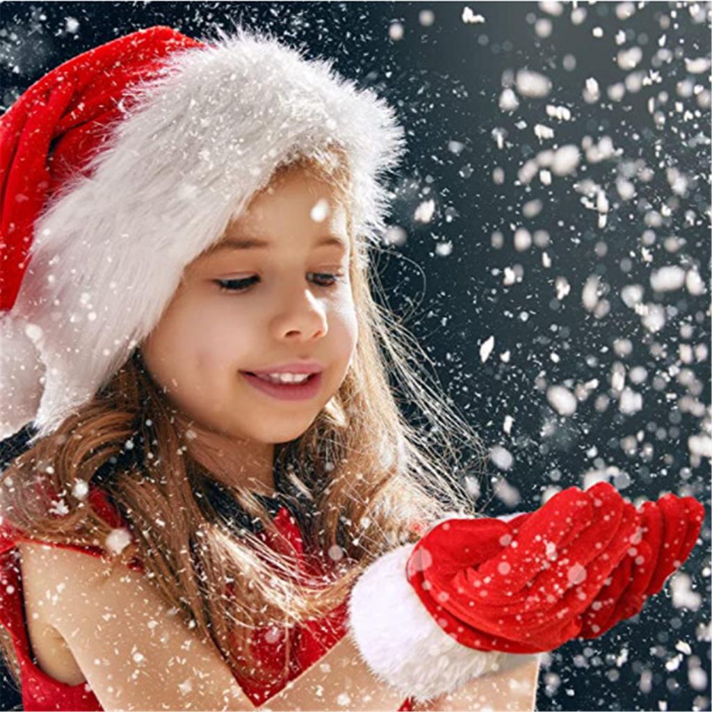 Christmas Santa Clause Gloves Glow In the Dark Santa Costume Gloves Party Props Festival Luminous Gloves Hand Warmers