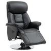 Кресло-качалка, функция recliner, вид под кожу, подставка для ног, до 150 кг, 78 x 80 x 109 см, Черный