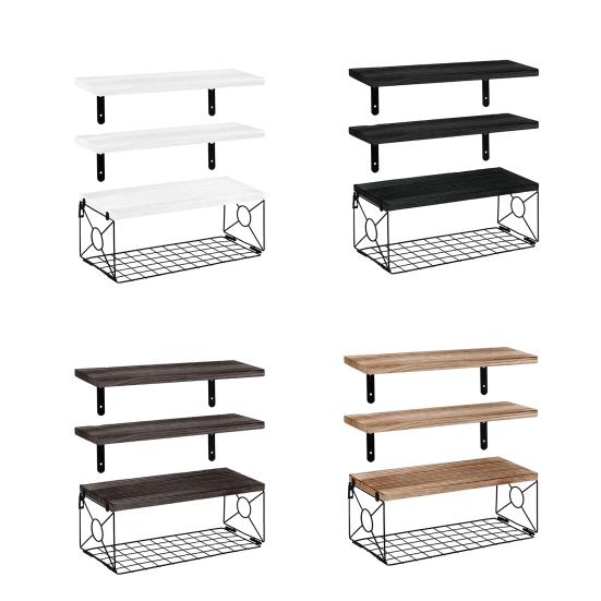 Настенная плавающая полка для ванной комнаты с металлическим ящиком, полка в деревенском стиле, деревянная, настенное крепление над унитазом, органайзер-стойка для хранения в домашнем офисе, гостиной