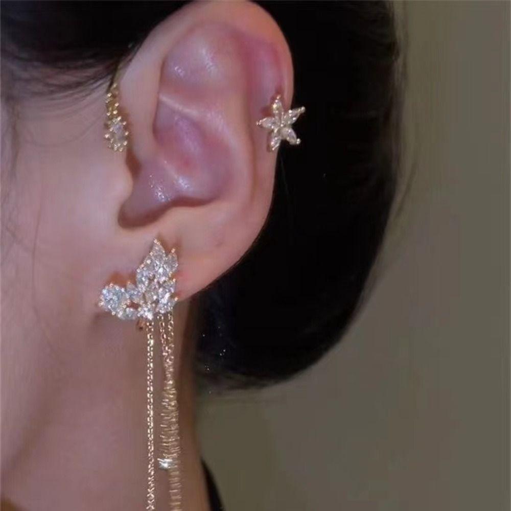 Серьги-каффы на клипсе Серьги-крючки с кисточками Изысканные серьги с кисточками Подарок