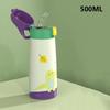 Kids Stainless Steel Straw Thermos Mug with Case Cartoon Leak-Proof Vacuum Flask Children Thermal Water Bottle Thermocup