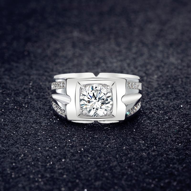 Sace Gems Классическое мужское кольцо с цирконом из медного сплава, стильное мужское кольцо