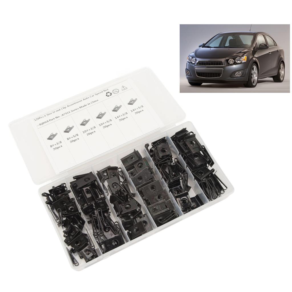 U Nut Clip Kit Stable Fixing High Strength 6 Size U Nuts Set for Car Plane Truck